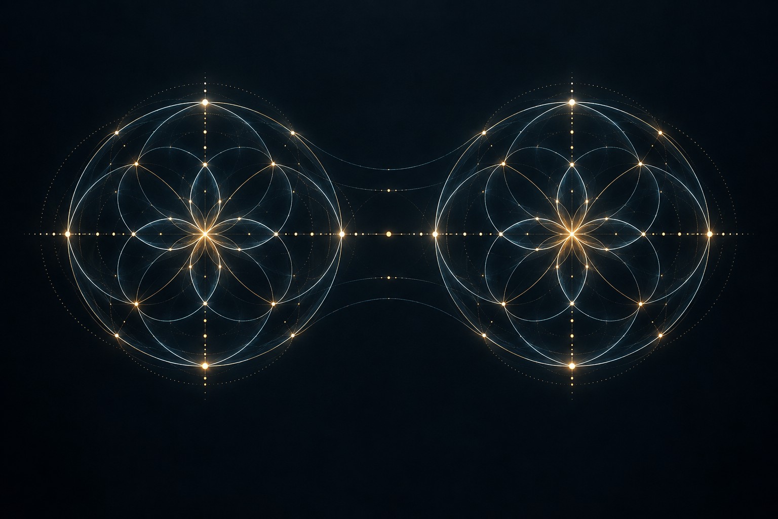 Two circular arrangements each contain a complete balance of their own. They picture the two prime classes modulo three: after centering the collision table, each class cancels its own drift and its reciprocal-prime sum converges separately.